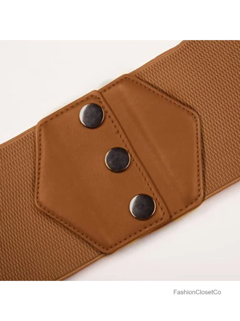Wide Elastic Vintage Corset Waist Belt with Snap Button Closure Stretch